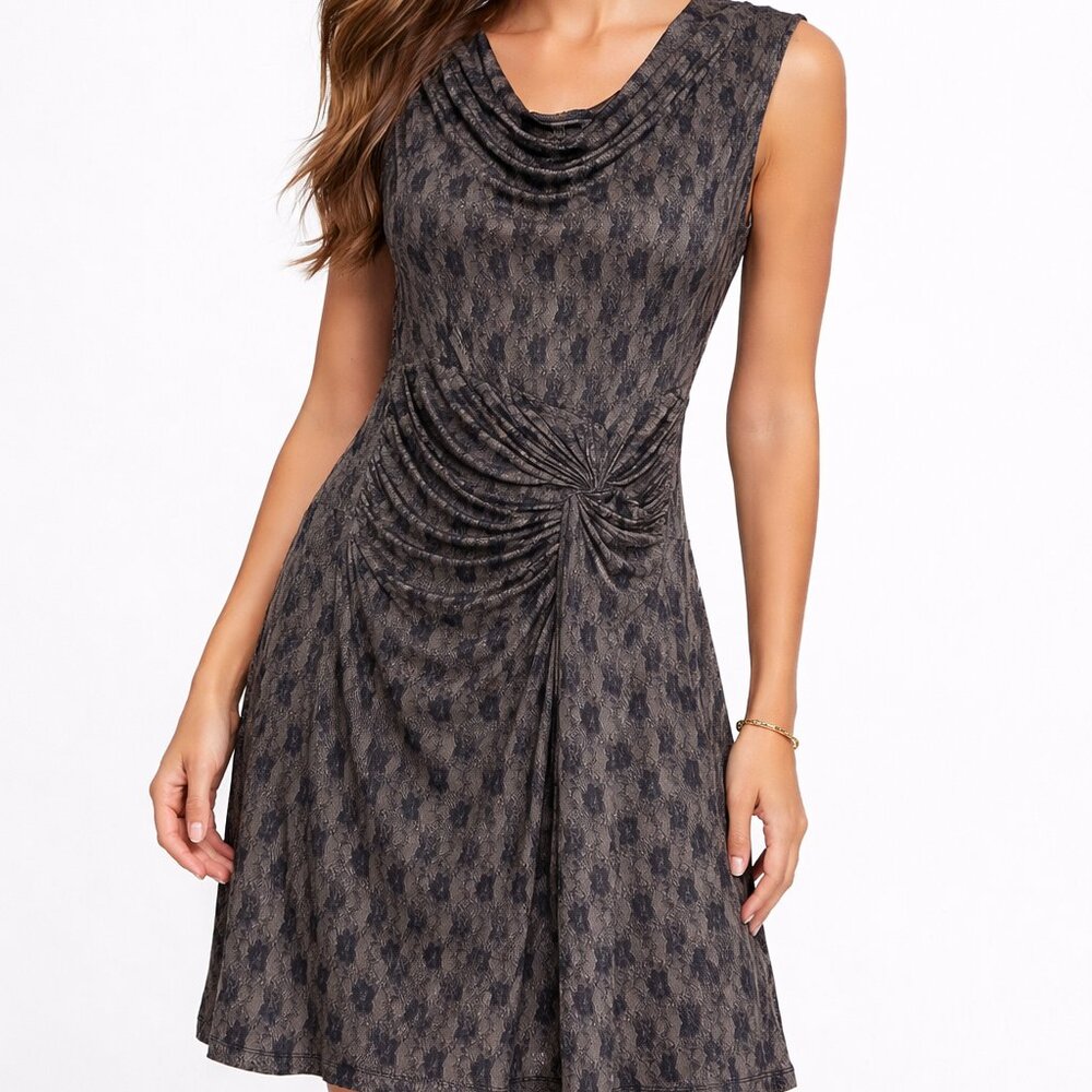 Nicole Benisti sleeveless, cowl-neck dress NWT
